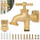 BLOSTM Solid Brass Anywhere Hose Tap Outside Kit Bib Tap ½ 3/4" Quick Connector 1