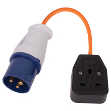 GADLANE Fly Lead 16amp to 13amp Adapter Plug Socket Converter Electric Hook Up