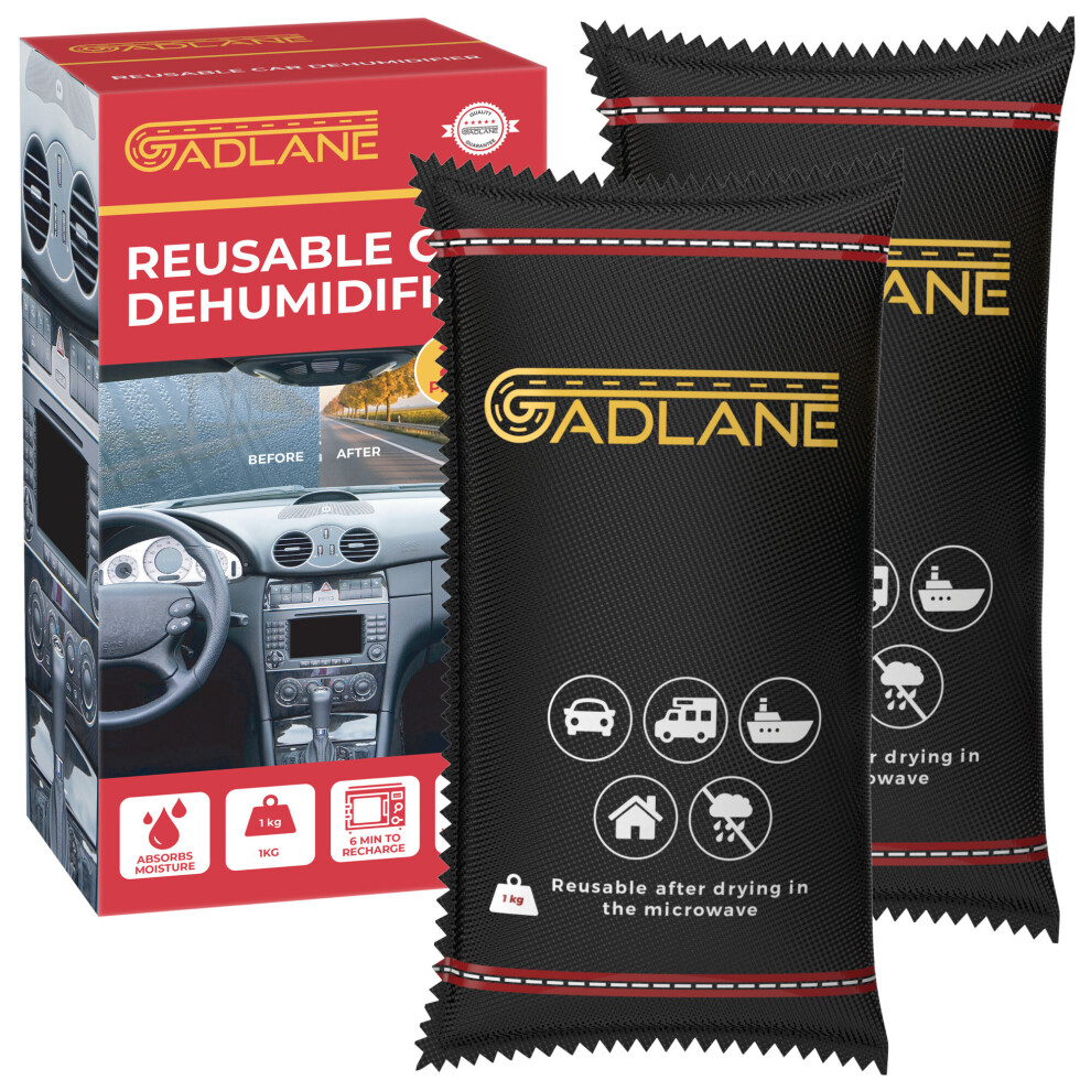 GADLANE 2x1KG Large Car Dehumidifier Bag Moisture Killer Absorb Reusable Pad Dry