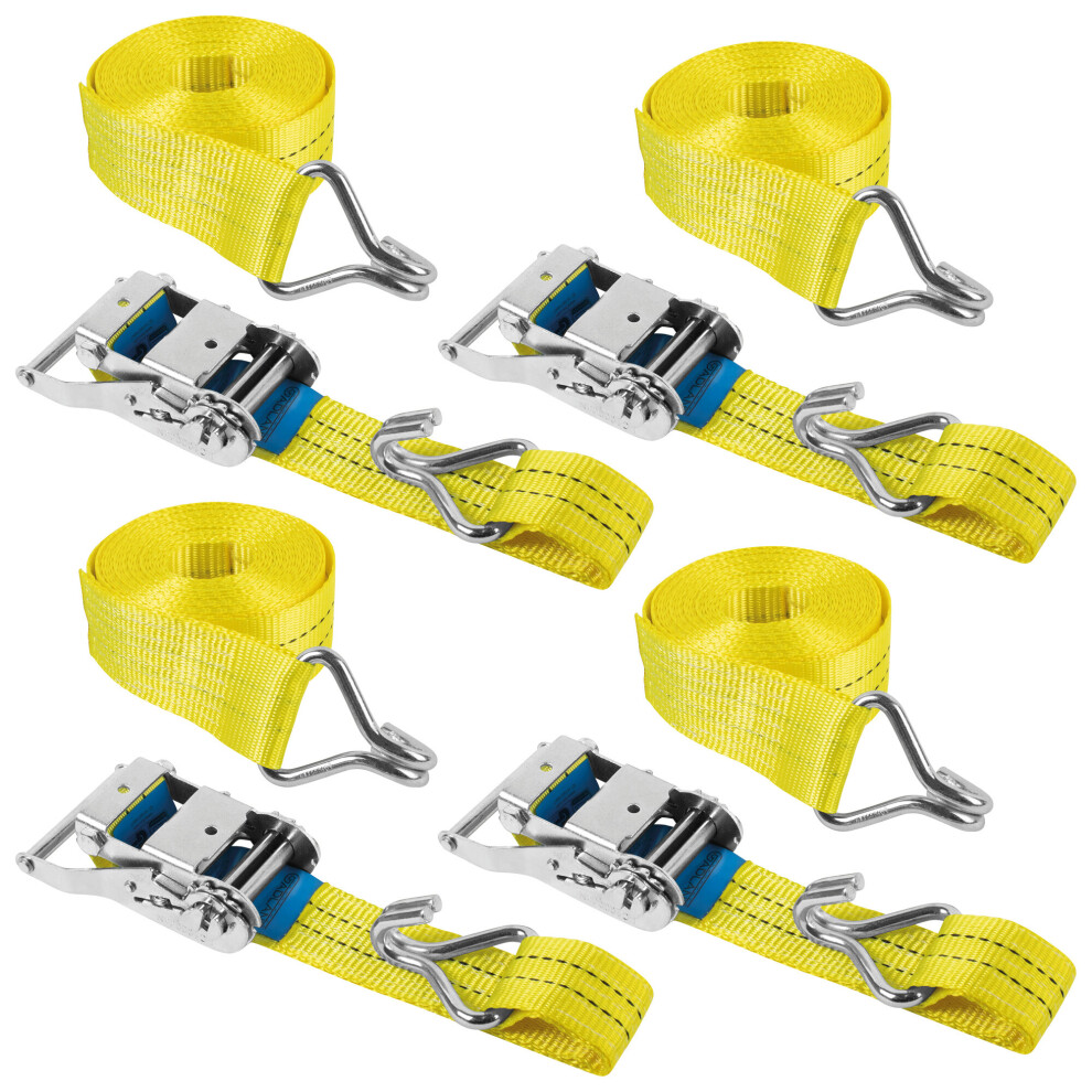 GADLANE Ratchet Straps 2000kg 6m 4 Pack Hook Adjustable Tie Down Trailer Luggage