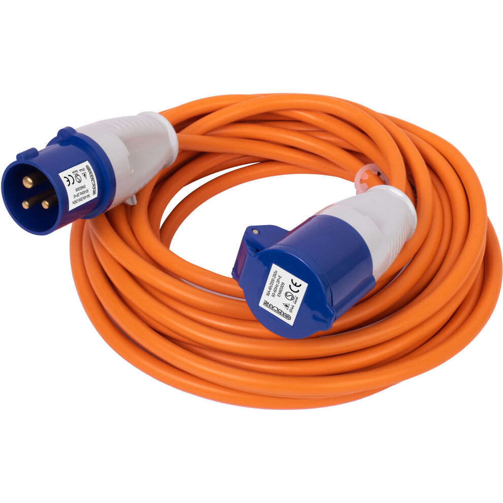 GADLANE 25M Heavy Duty Hook Up Caravan Cable Camping 16 Amp 240V Mains Extension