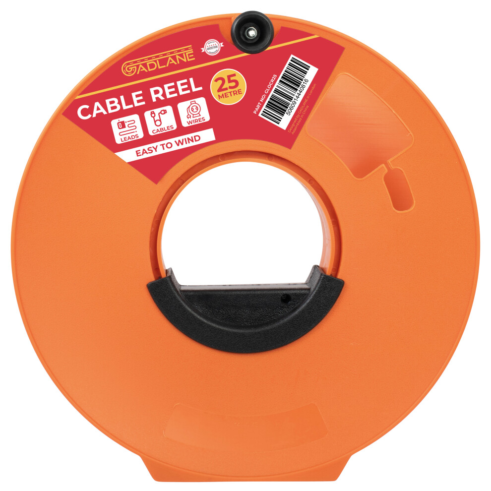 Gadlane Orange Cable Reel Tidy Electric Wire Caravan Extension Lead 25M Storage 5060914440816