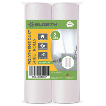 BLOSTM 2x Plastic Dust Sheets Home Decorating Large Rolls Protector DIY 2m x 50m
