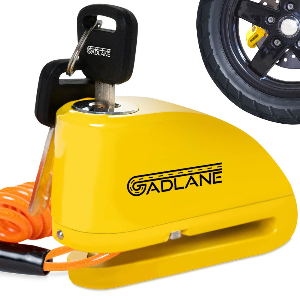 Gadlane Motorbike Alarm Disc Lock High Security Waterproof Reminder Cable Keys
