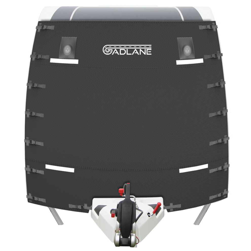 Gadlane Full Caravan Front Towing Cover Universal Protector + Led Lights Black