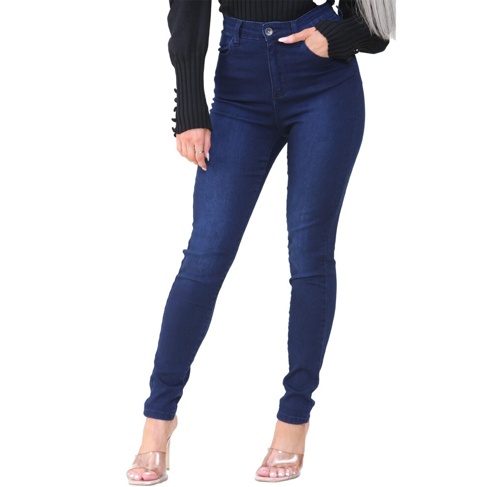 Ze Enzo (12, Dark Stonewash) Enzo Womens Slim Fit Flex Denim Jeans
