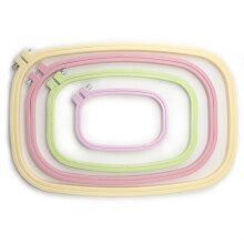 HAND A Set of 4 Sizes Rounded Rectangle Plastic Embroidery Hoops - Sizes 36, 30, 23 and 14 cm