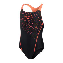 (5-6) Speedo Swimming Costume Girls Medley Logo ECO Medalist Swimsuit