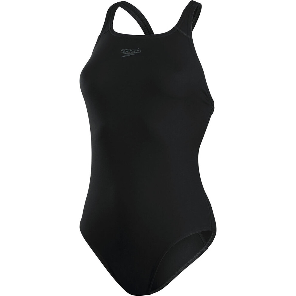 (28) Speedo Swimming Costume Womens Eco Endurance+ Medalist Swimsuit - Black