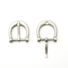 HAND No.03202 A Pair of Pale Grey Horseshoe Shaped Metal Buckles for Shoes, Bags, Belt - 30 x 30 mm, Fits 20 mm Strap