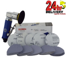75mm Mini DA Air Sander (3") 25 Mix Sanding Discs Car Body