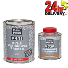 HB Body HB411 4:1:1 Wet on Wet Grey Primer 1.25ltr Kit with H729 Normal Hardener
