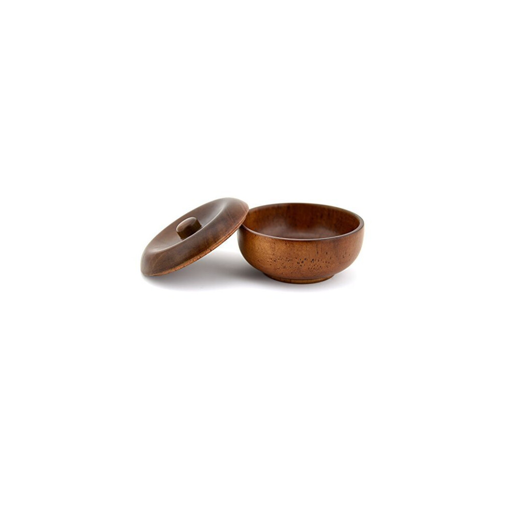 Grandslam Wooden Shaving Bowl With Lid Shaving Soap Bowl For Men Easy To Lather Fits Wet Shaving (Oak Wood)