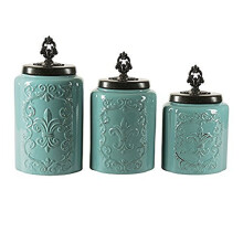 American Atelier 1182144-BL Blue Antique Set mit 3 Kanistern 60 74,5 84,5 oz