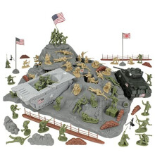 BMC WW2 Iwo Jima Plastik Soldaten - Insel, Panzer & Soldaten 72-tlg Set