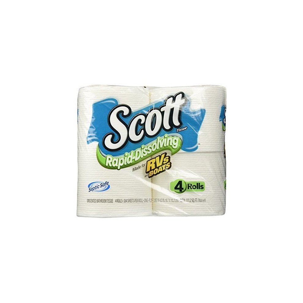 Scott Rapid Dissolve Toilet Tissue (Pack of 4 rolls)