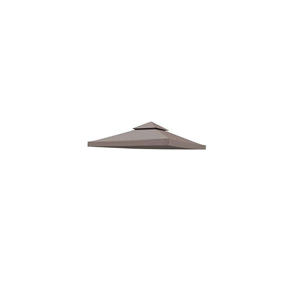 BenefitUSA Couverture de remplacement pour Gazebo 10'X10' Polyester Double Tiers pour Extérieur Jardin Patio Pavillon Pare-Soleil (Taupe)