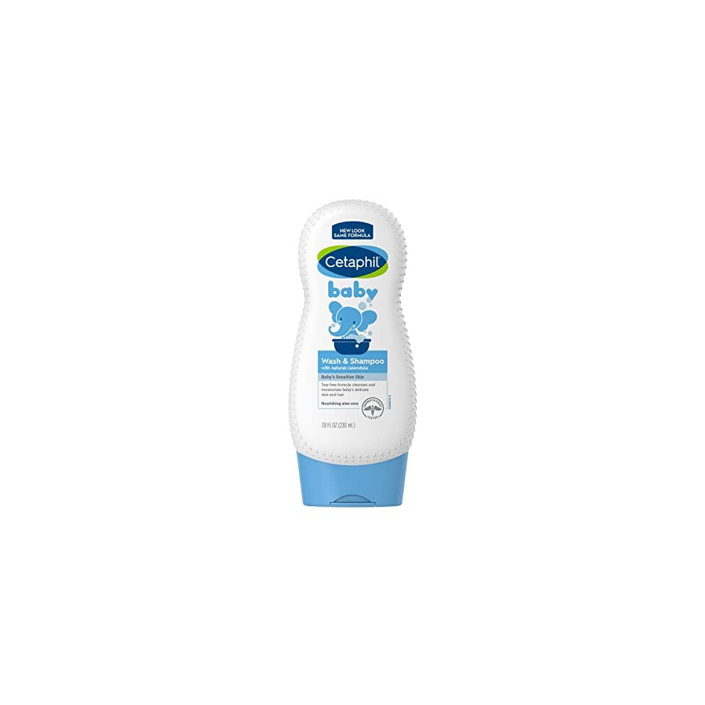 Cetaphil Baby Shampoo and Body Wash with Organic Calendula, Tear Free, Made with Organic Calendula, Hypoallergenic, Ideal for Everyday Use, Soap Free,