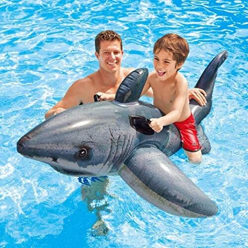 Intex Intex Great White Shark Ride-On, 68" X 42", for Ages 3+ 1