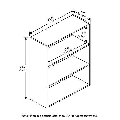 Furinno Pasir 3 Tier Open Shelf, Steam Beech 1