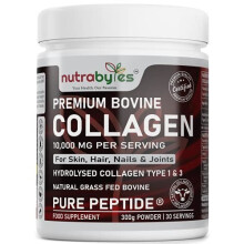 Pure Hydrolysed Collagen Powder 10000mg Bovine Type 1 & 3 Unflavoured|High Strength Protein Peptides for Women & Men|19 Amino Acids |Kosher & Halal