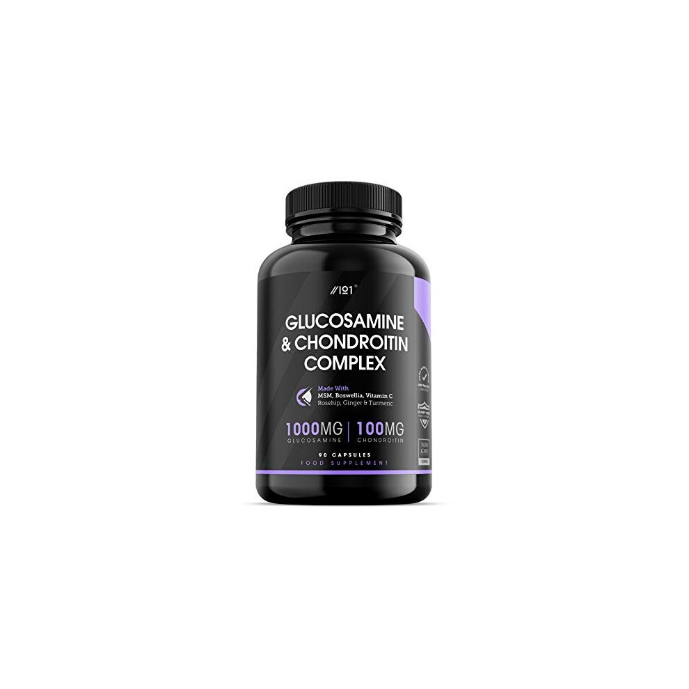 Alpha01 Glucosamine & Chondroitin Complex - With Msm, Boswellia, Rosehip, Ginger & Turmeric - Made From Pasture Raised, Grass-Fed Bovine - Non-Gmo, 90