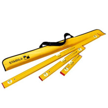STABILA Pro Set 80 AS 4-Piece Spirit Level Set: 120 cm / 60 cm / 30 cm / Bag, Reinforced Aluminium Profile, Integrated Non-Slip Stopper, Made in