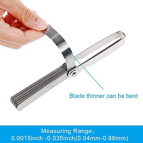 Allsome 32 Blades Metric Feeler Gauge High Precision 0.04-0.88