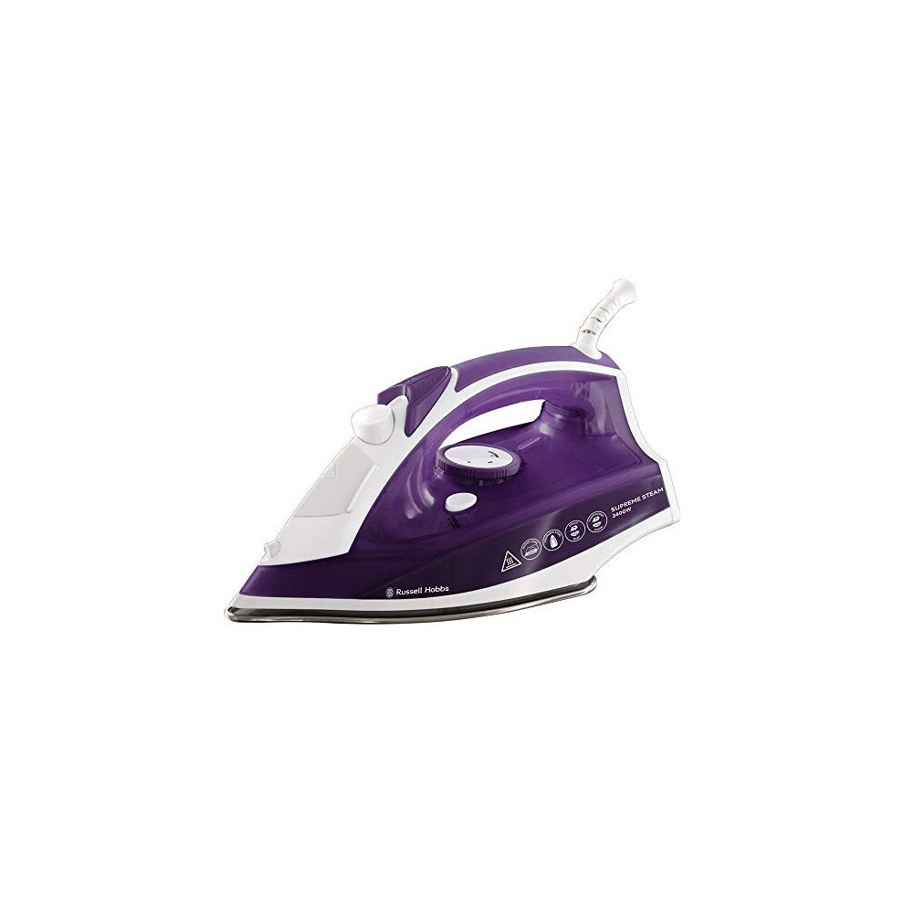 Russell Hobbs Supreme Steam Traditional Iron 23060, 2400 W, Purple/White (Renewed)