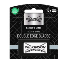 Wilkinson Sword Barber's Style for Men | Double Edge | Premium Stainless Steel Safety Blades | 10 x Razor Blade Refills, Silver, 10.0 Count