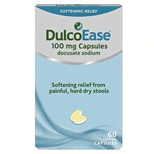 DulcoEase 100 mg Docusate Sodium Capsules - Softening Constipation Relief - Pack of 60 Soft Gel Capsules - Stool Softening Laxative