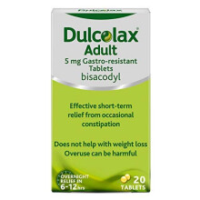 Dulcolax Adult 5 mg Gastro-resistant Tablets - Overnight Relief from Occasional Constipation in 6-12 Hours- Laxative Tablets,20 Count (Pack of 1)