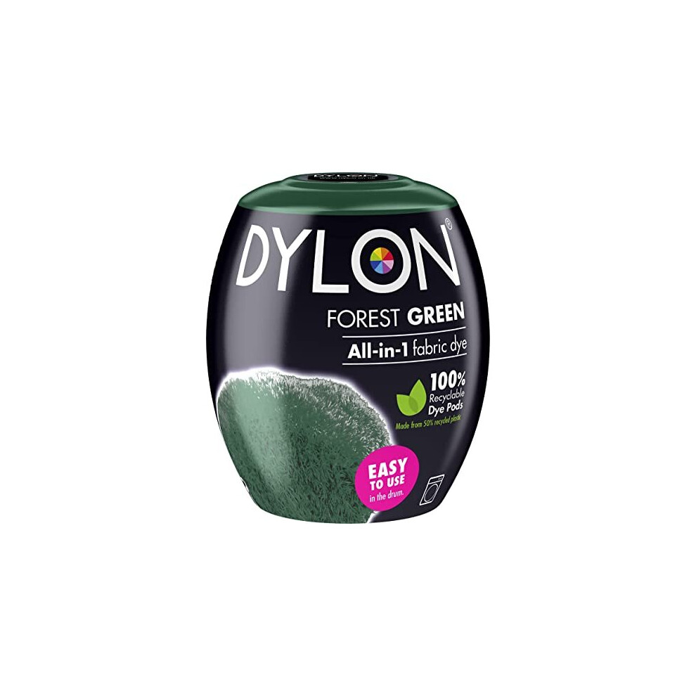 DYLON Washing Machine Fabric Dye Pod for Clothes & Soft Furnishings, 350g ? Forest Green