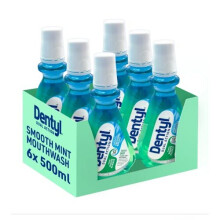 Dentyl Dual Action Smooth Mint Plaque-Reducing CPC Mouthwash 6x500ml