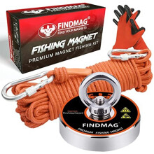 Magnet Fishing Kit, Strong Fishing Magnet 500 LB(227 KG) Pulling Force Round Neodymium Magnets, River Magnet for Magnet Fishing & Salvage in River,