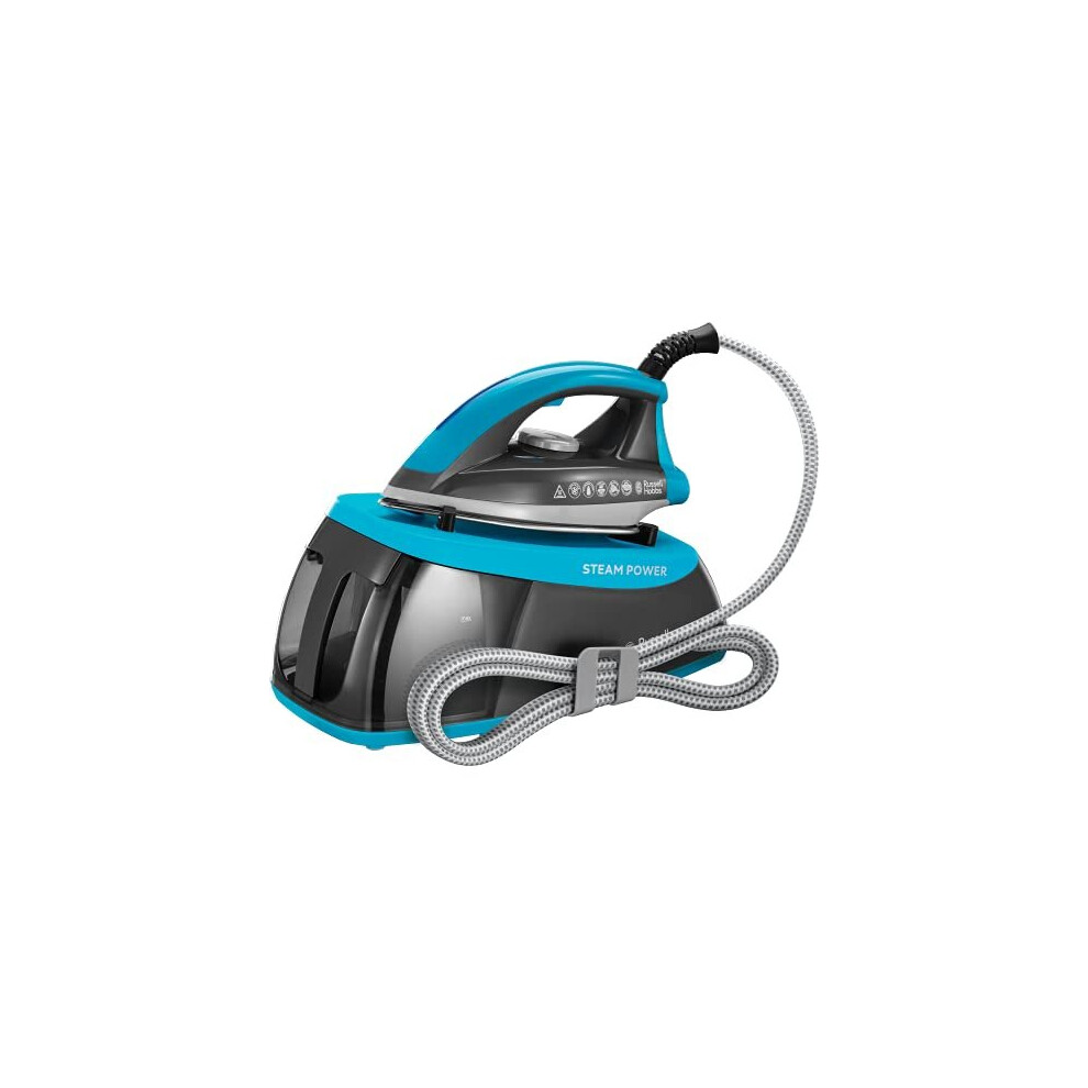 Russell Hobbs 24510 Steam Power Aqua - Steam Generator Iron With Stainless Steel Non-Stick Soleplate Ans Fast 1 Minute Heat-Up, 1.3 Litres, 2400