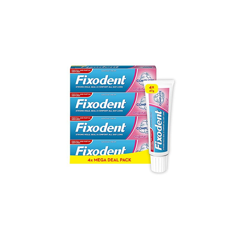 Fixodent Complete Denture Adhesive 47g, Original x4