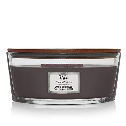 WoodWick Woodwick Ellipse Scented Candle with Crackling Wick | Sand & Driftwood | Up to 50 Hours Burn Time