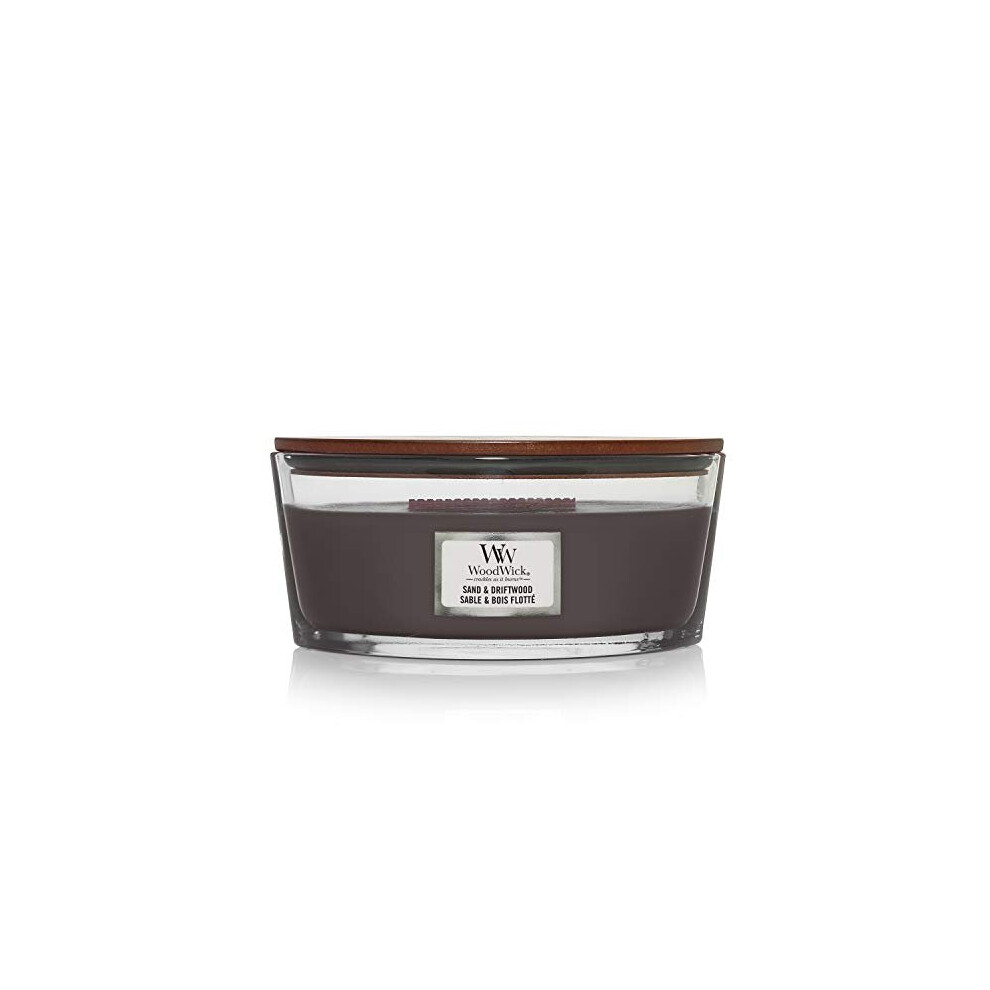 Woodwick Ellipse Scented Candle With Crackling Wick | Sand & Driftwood | Up To 50 Hours Burn Time