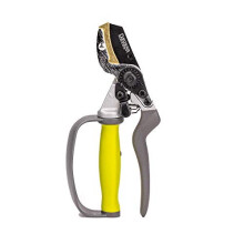 Ergonomic Garden Secateurs (Anvil Style) - Premium Pruning Shears with Auto-Rotating Handle and Finger Protection, Ideal Secateurs for Arthritic