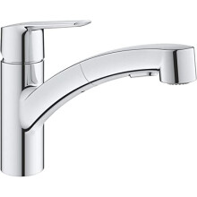 GROHE QUICKFIX Start | Küchenspülenarmatur Einhebelmischer mit herausziehbarer Dual-Brause | niedriger Auslauf mit 90 Schwenkbereich | 1-Loch-In