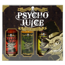 Psycho Juice Hot Sauce Trio Habanero, Ghost Pepper & Mustard Gift Set