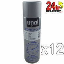 U-Pol Power Can STEEL WHEEL SILVER Paint 500ml x 12 Car Spray Aerosol