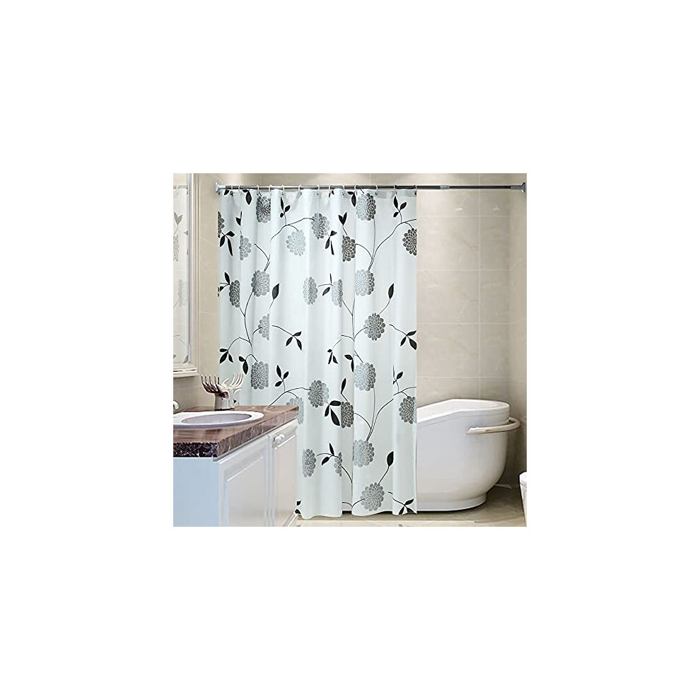 Floral Extra-Long Shower Curtain Liners 220–240cm – Long Wet Room Curtain Liners – Mould-Proof & Waterproof