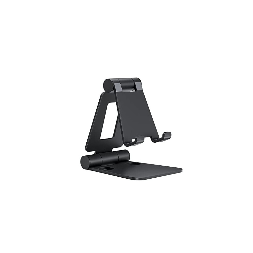 Nulaxy Dual Foldable Phone Stand For Desk, Adjustable Desktop Cell Phone Holder Cradle Dock Compatible With Phone 14 13 12 11 Xs Xr X 8, Ipad Mini, 724190531488