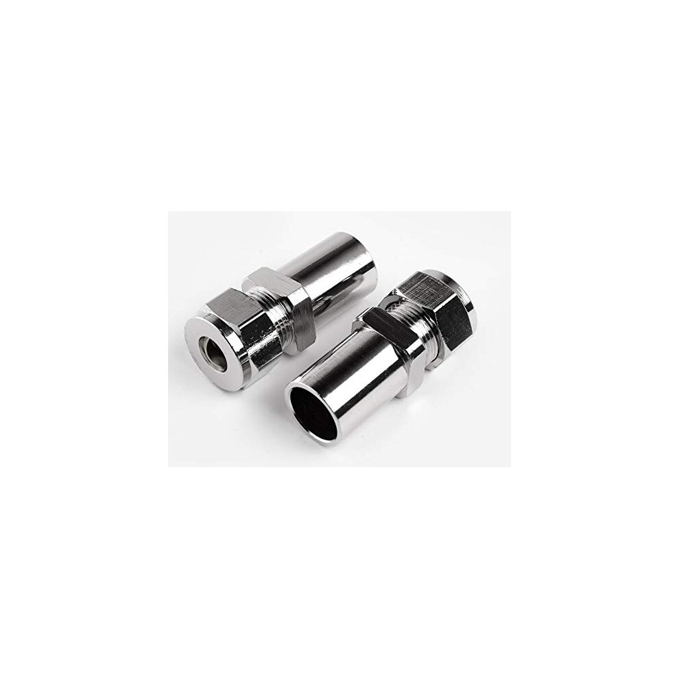 15mm to 10mm Radiator & Towel Rail Valve Pipe Reducer (Pair) 1/2" Reducer Compression Fit