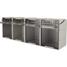 Rhino Tilt Bins RTB2BAR Van Storage with Retaining Locking Bar - Small Parts Components Boxes. Ideal Clear View Containers for Screws Bolts Nails
