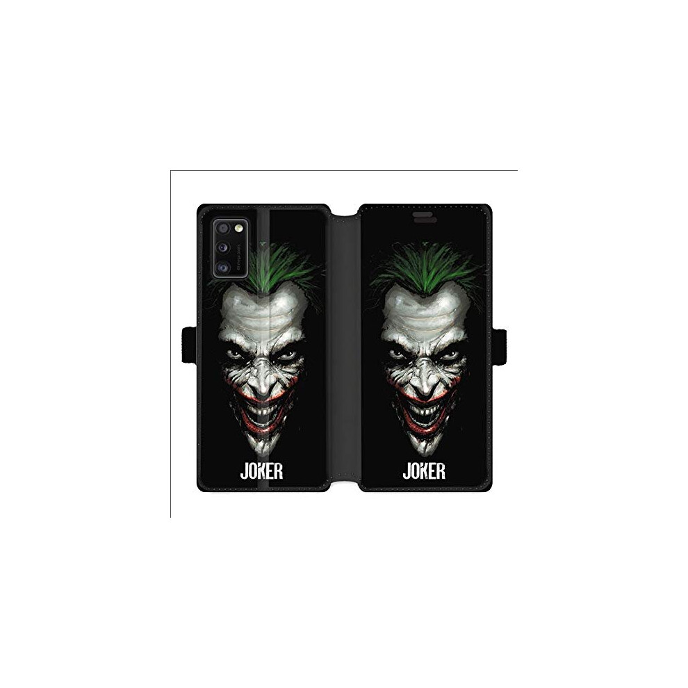 Leather Wallet Case For Samsung Galaxy A41 Joker Black 3614849838228