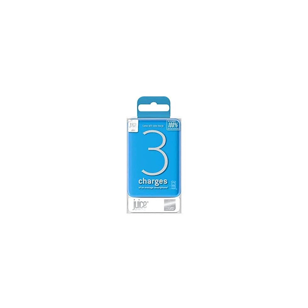 Juice 3 Charges Power Bank Portable Charger for Apple iPhone, Samsung, Huawei, Microsoft, Oppo, Sony - XR Blu