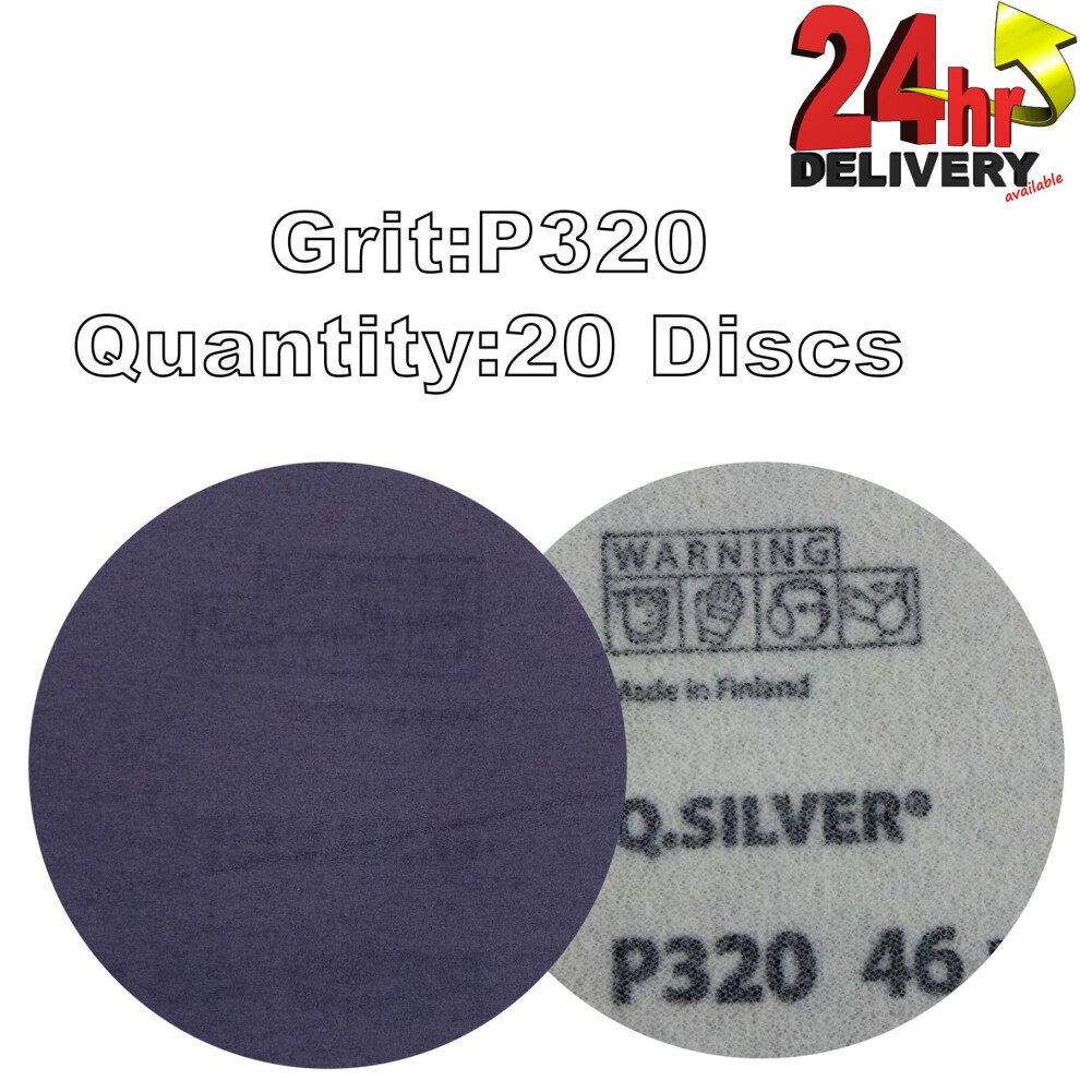 Mirka Q.silver 77Mm (3") P320 Grit 100X Plain Hooknloop Sanding Discs 6416868661231